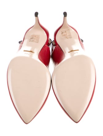 Gucci Sylvie Web Accent Leather Slingback Pumps