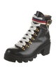 Gucci Sylvie Web Accent Leather Combat Boots