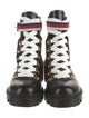Gucci Sylvie Web Accent Leather Combat Boots
