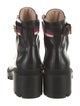 Gucci Sylvie Web Accent Leather Combat Boots