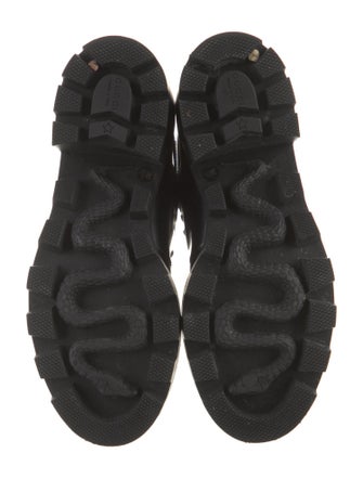 Gucci Sylvie Web Accent Leather Combat Boots