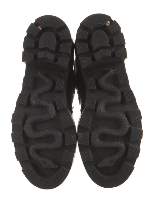 Gucci Sylvie Web Accent Leather Combat Boots