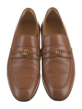 Gucci Interlocking G Logo Leather Loafers