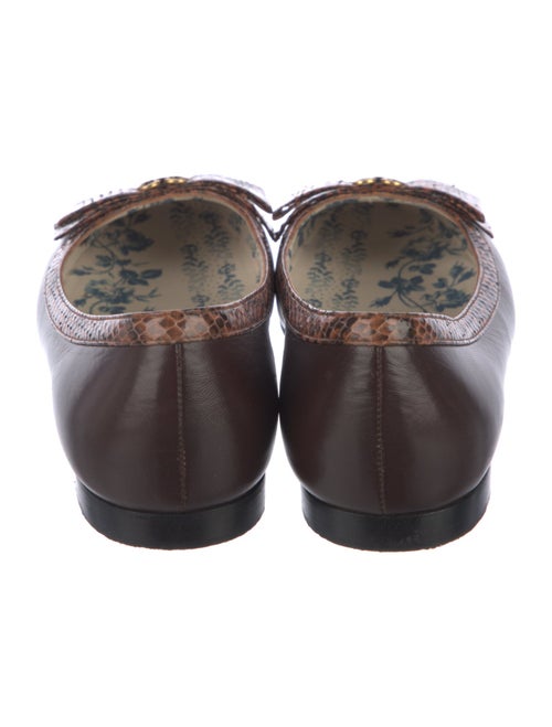 Gucci Leather Bow Accents Ballet Flats