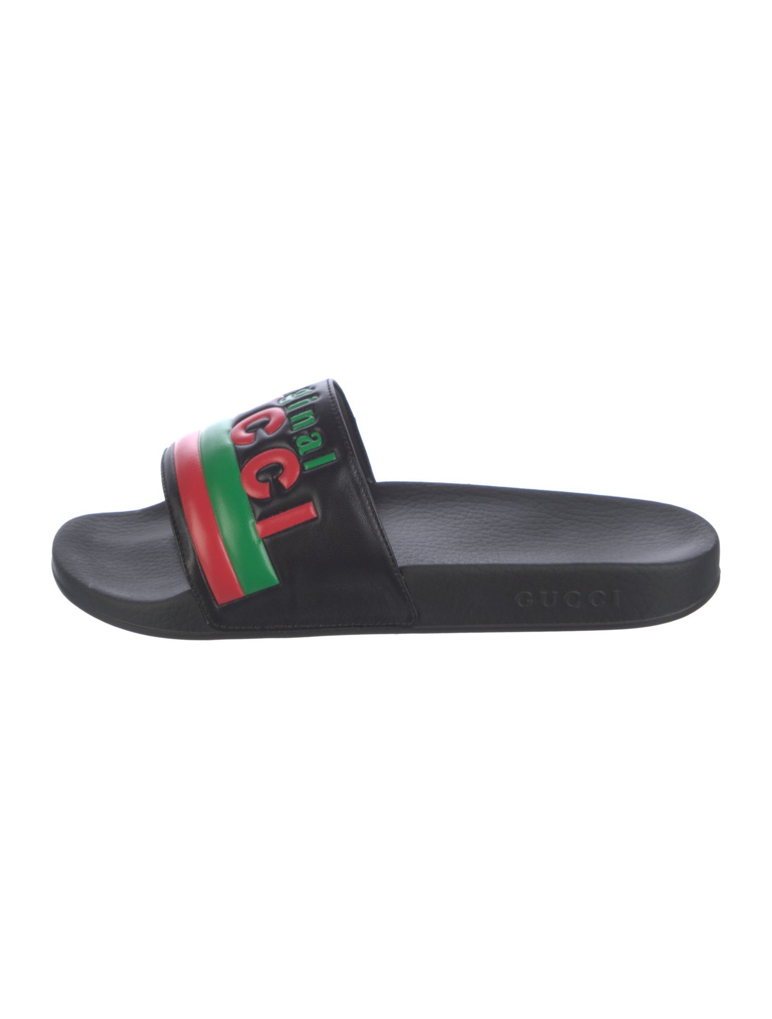Gucci Leather Striped Slides w/ Tags