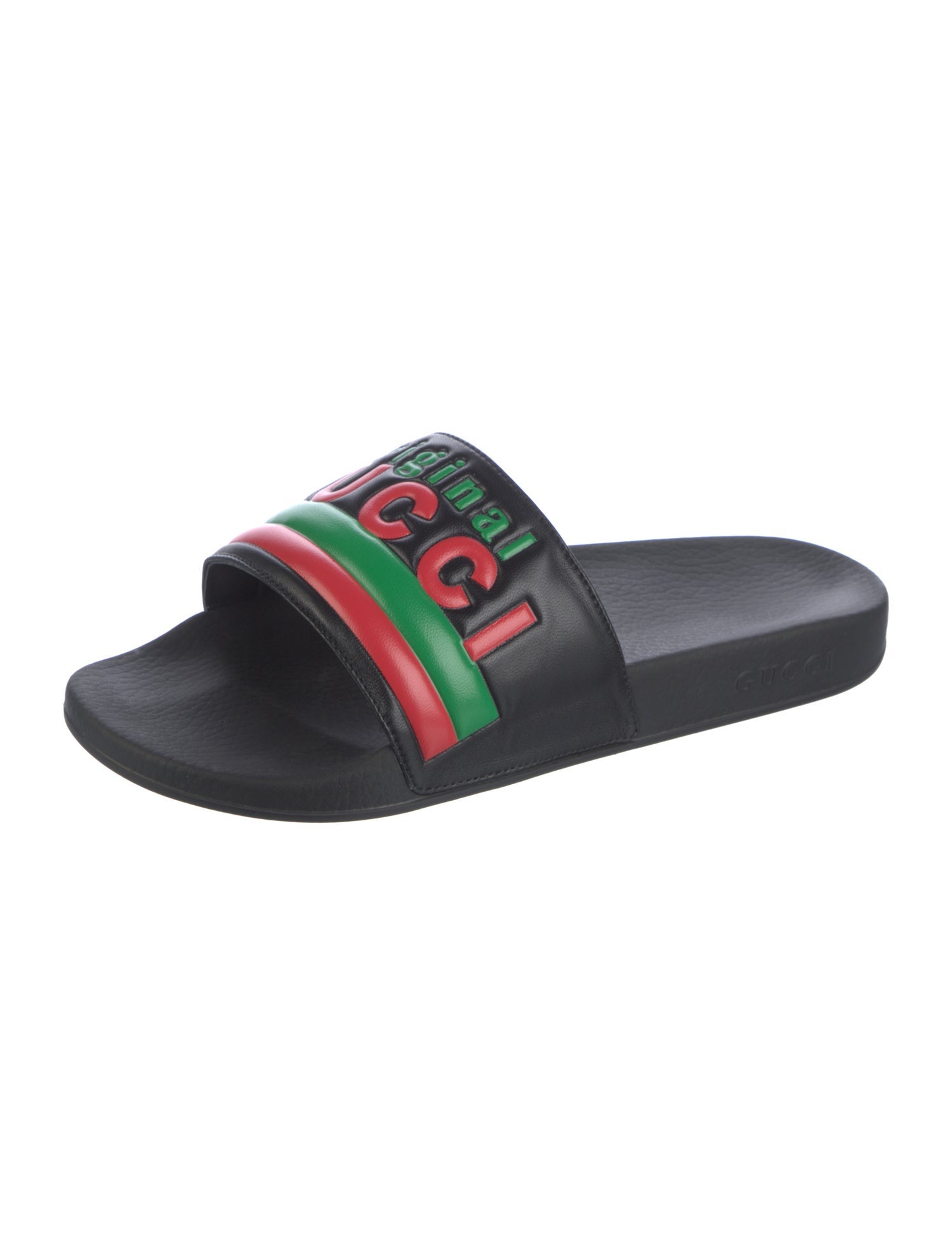 Gucci Leather Striped Slides w/ Tags