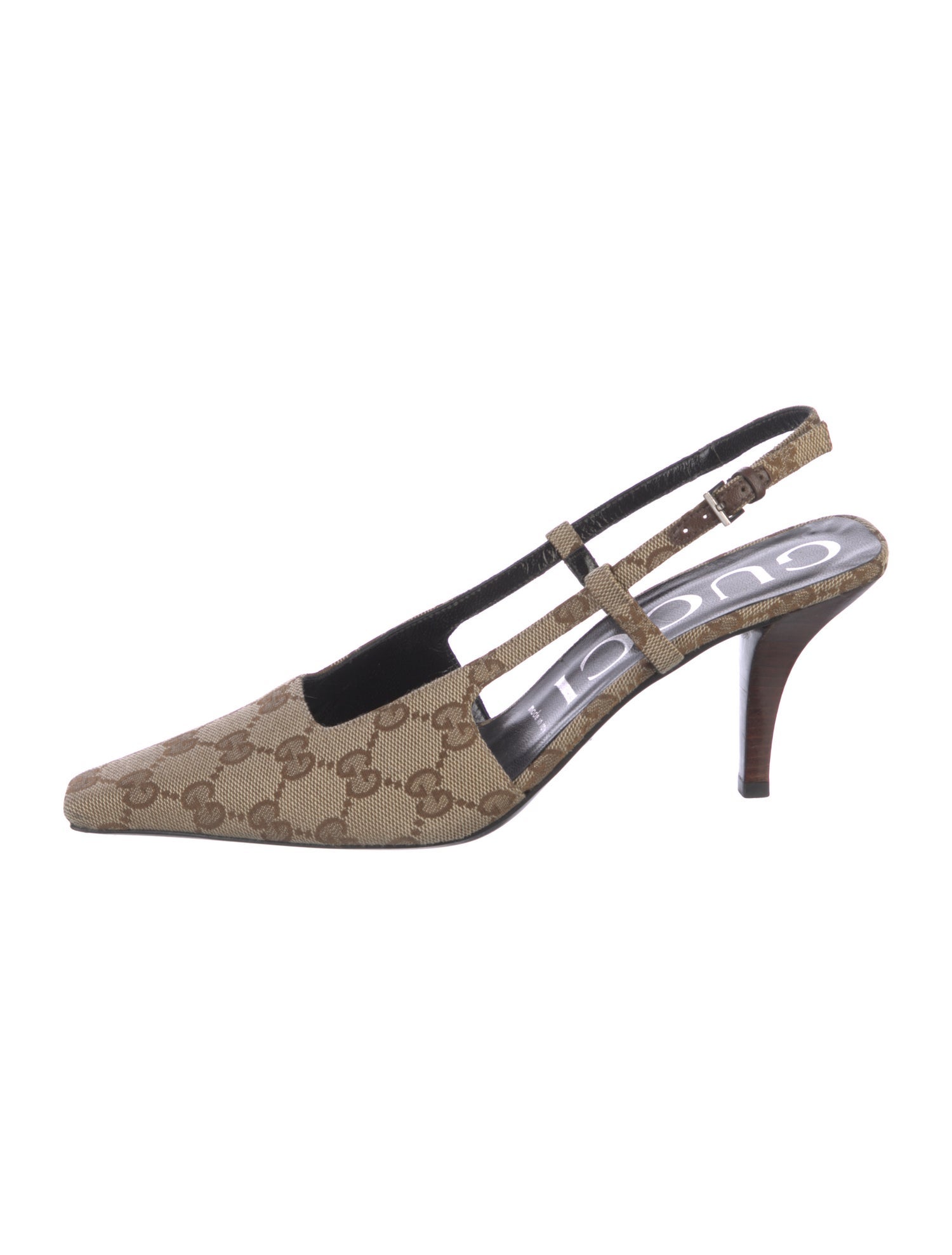 Gucci Horsebit Accent Patent Leather Slingback Pumps