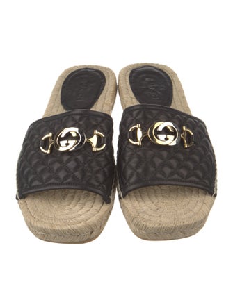Gucci Quilted Pattern Leather Espadrilles