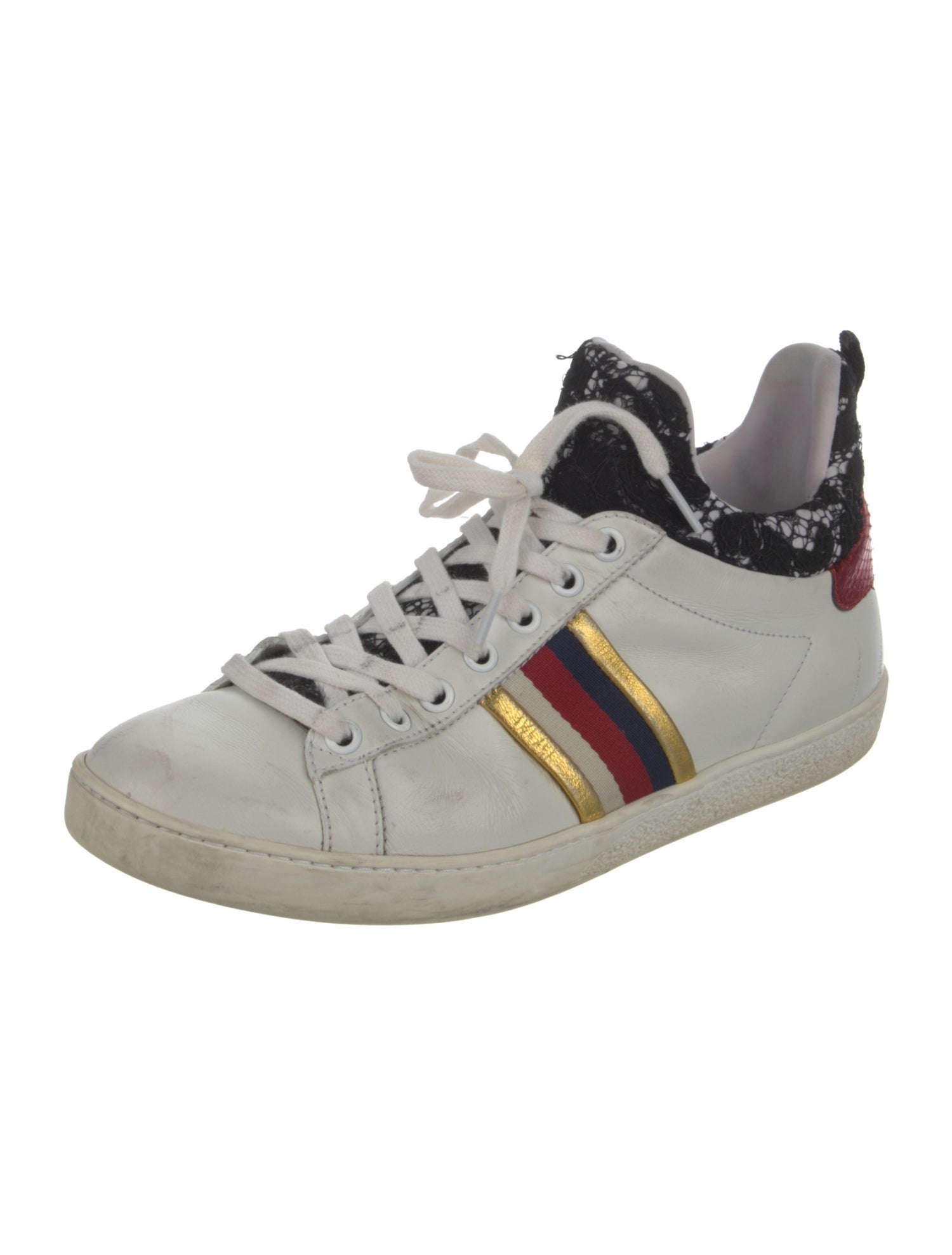 Gucci Sylvie Web Accent Leather Sneakers