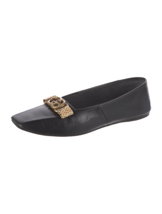 Gucci Interlocking G Logo Leather Flats