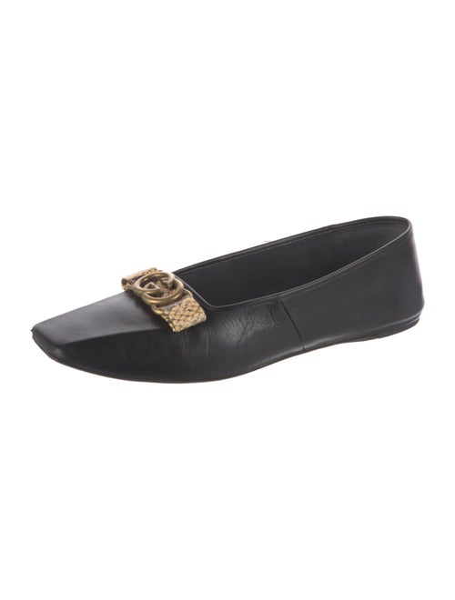 Gucci Interlocking G Logo Leather Flats