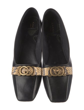 Gucci Interlocking G Logo Leather Flats