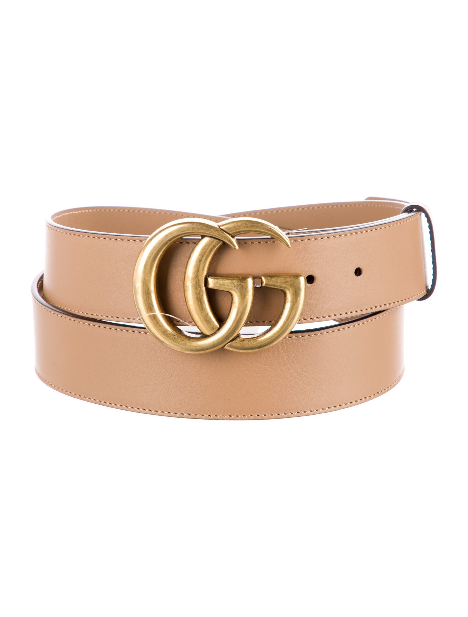 Gucci Double G Logo Leather Belt