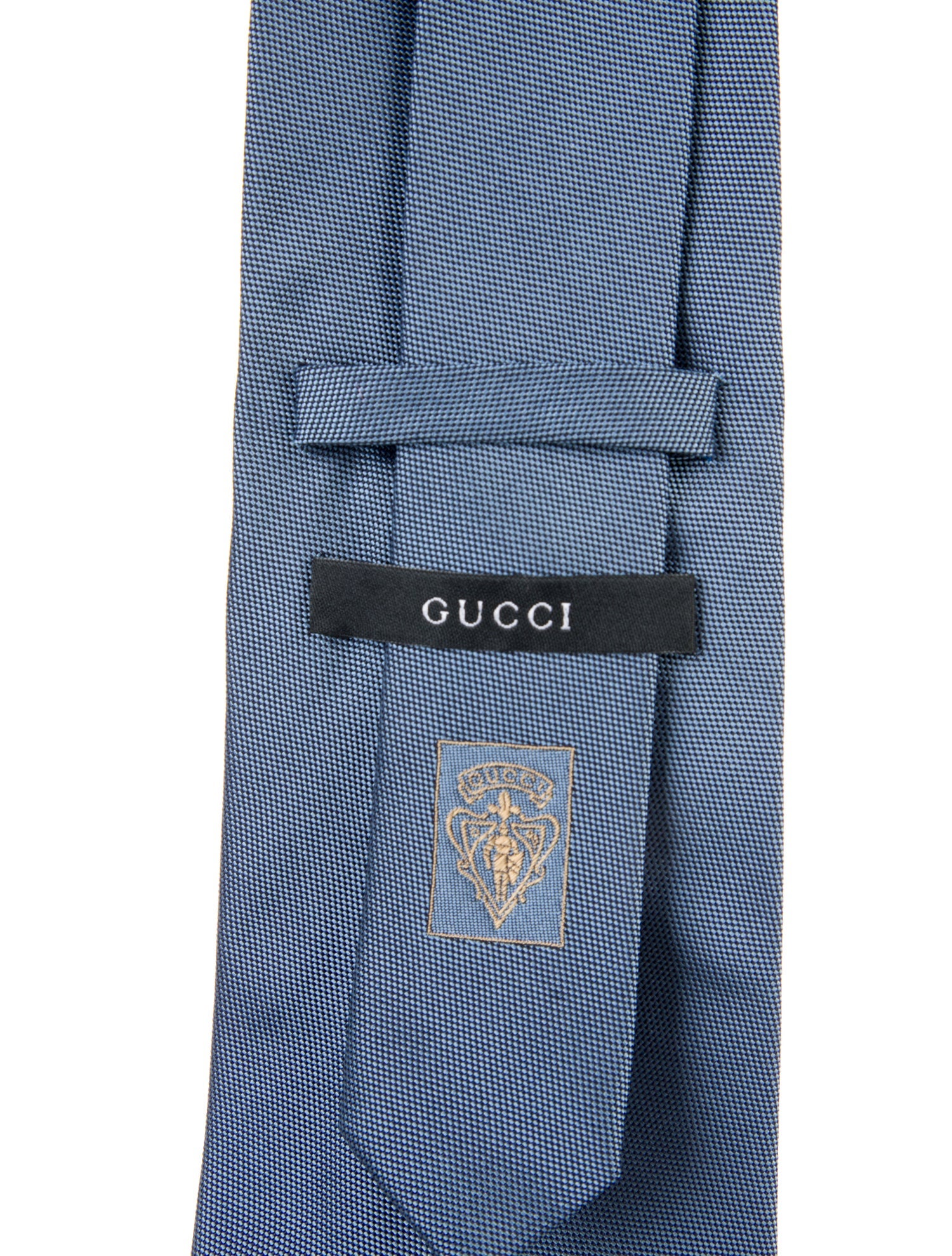 Gucci Solid Blue Silk Tie