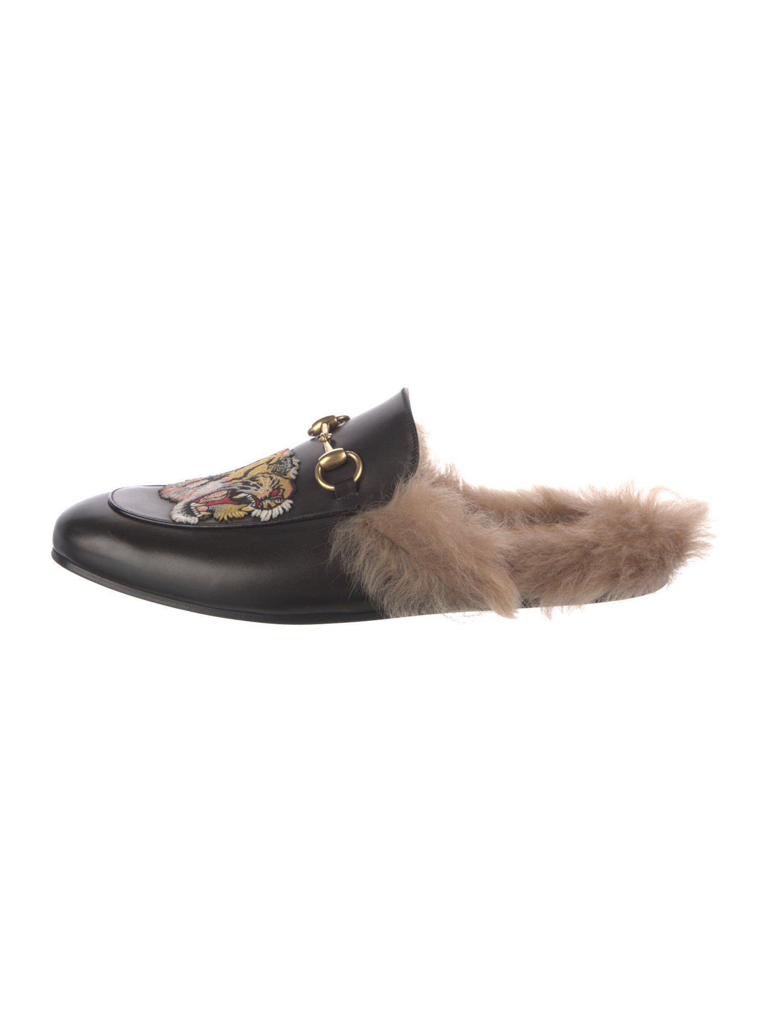 Gucci Horsebit Accent Leather Slippers