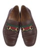 Gucci Web Accent Leather Loafers
