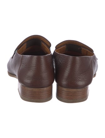 Gucci Web Accent Leather Loafers