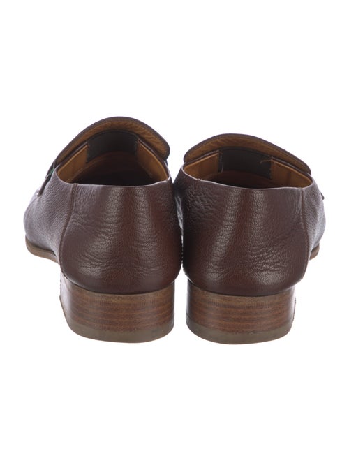 Gucci Web Accent Leather Loafers