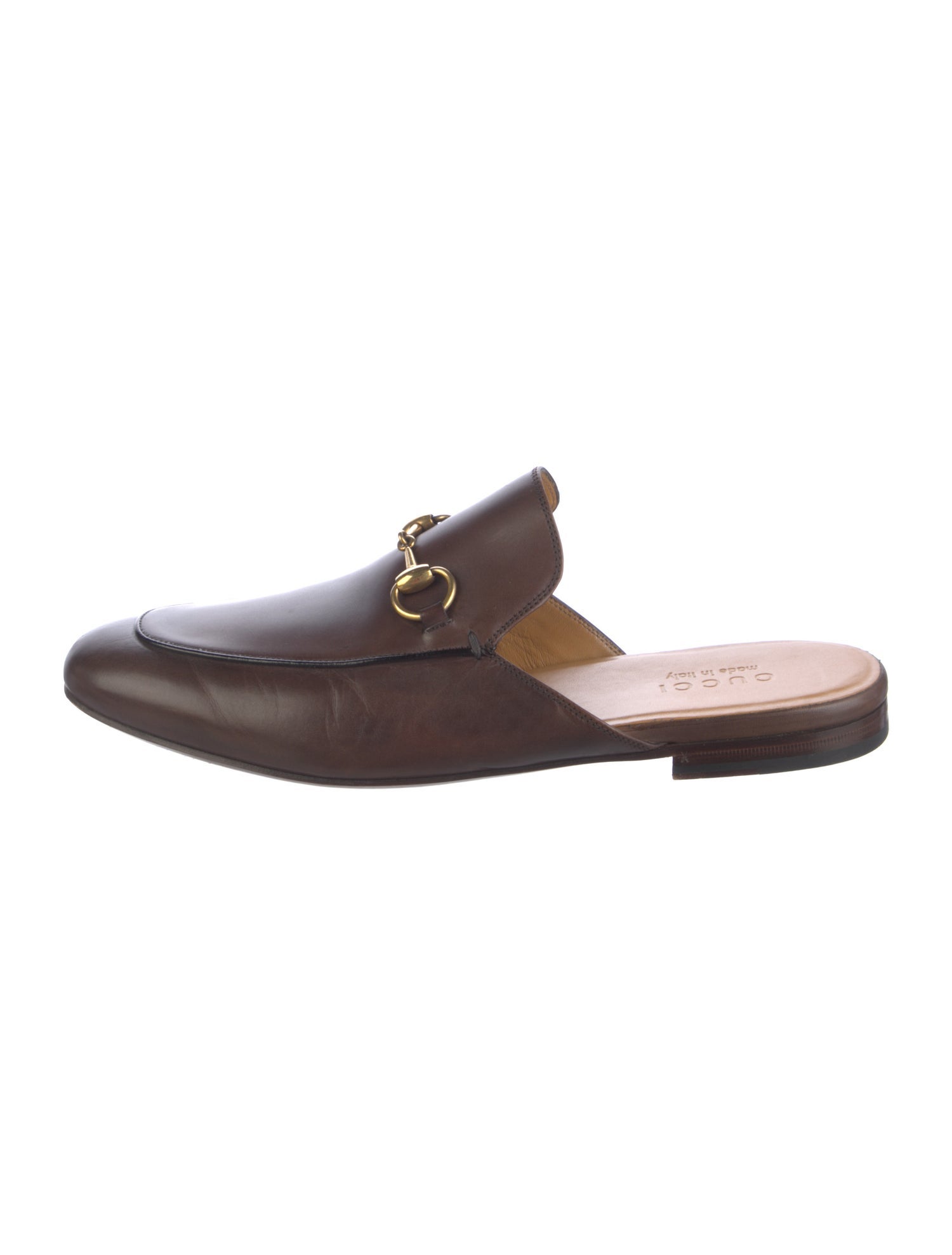 Gucci Horsebit Accent Leather Slippers