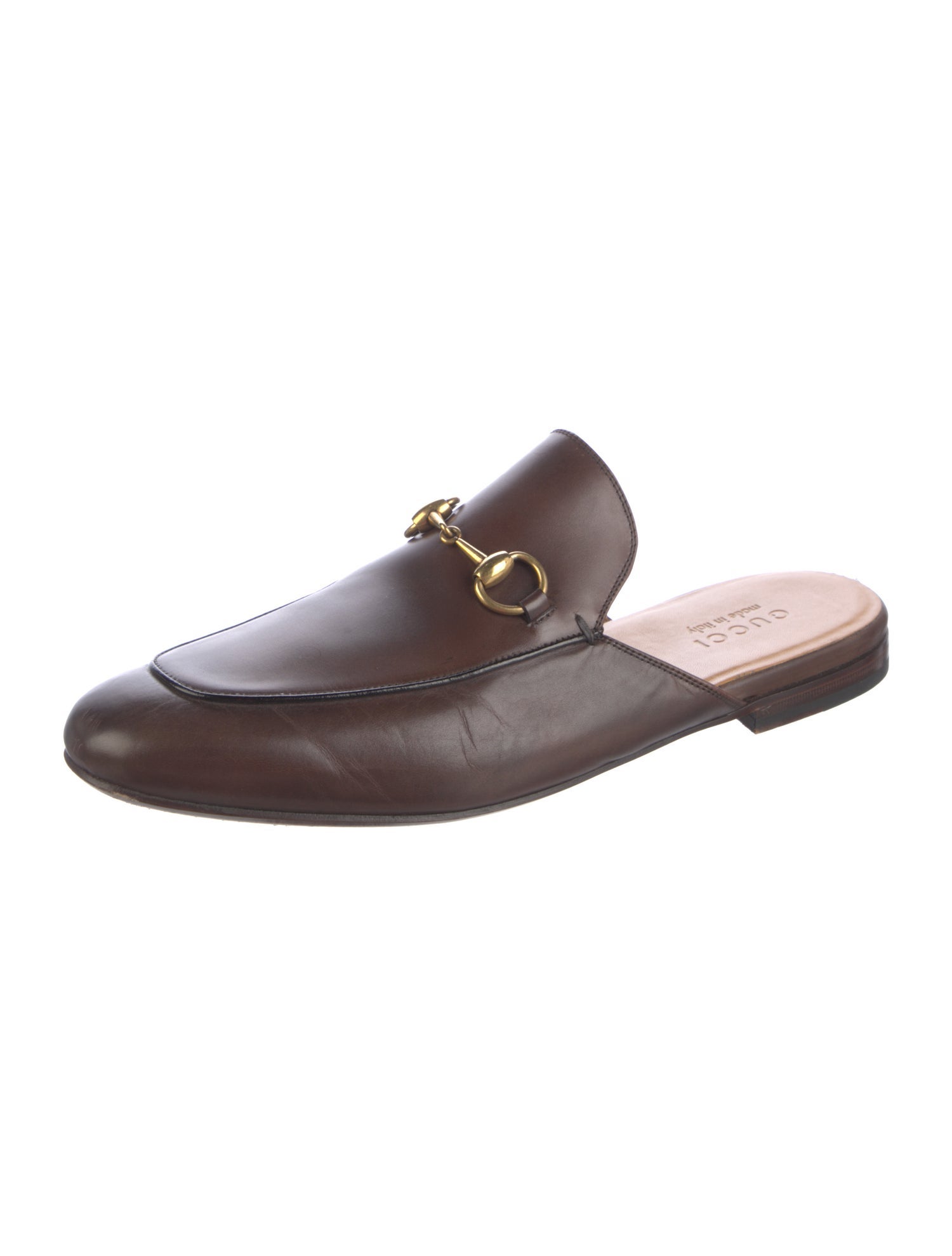 Gucci Horsebit Accent Leather Slippers