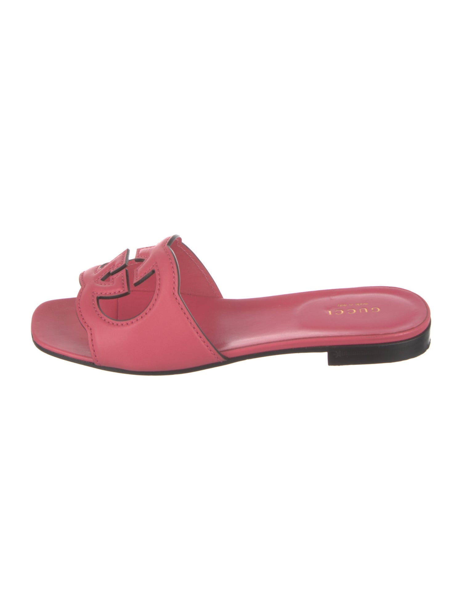 Gucci Interlocking G Logo Leather Slides