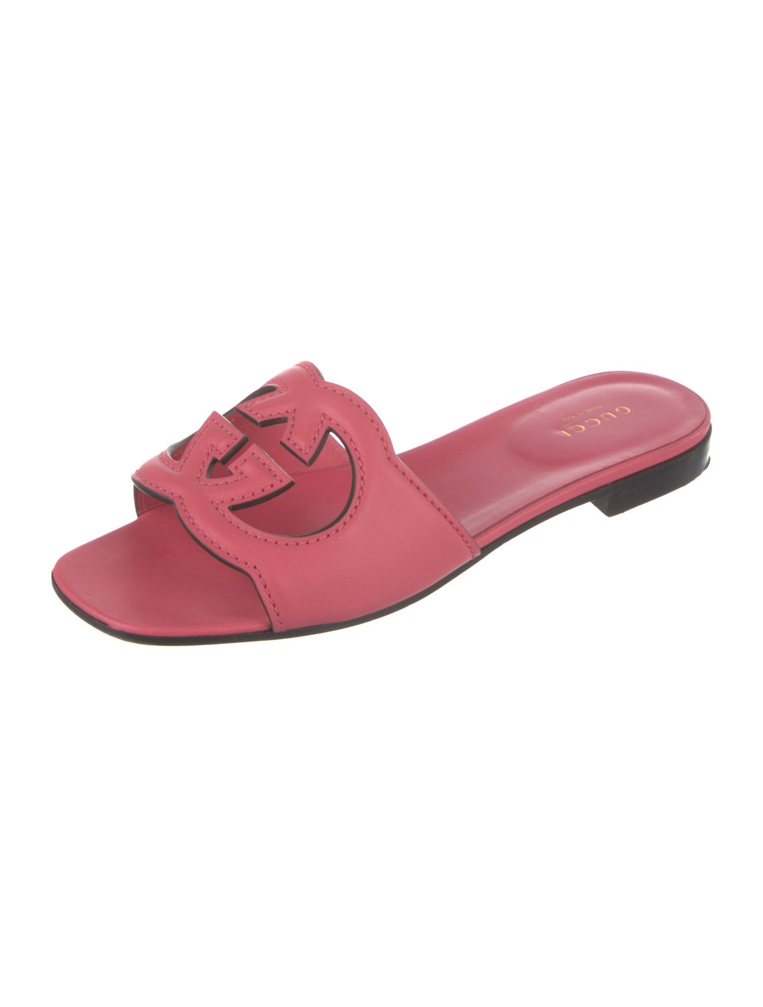 Gucci Interlocking G Logo Leather Slides