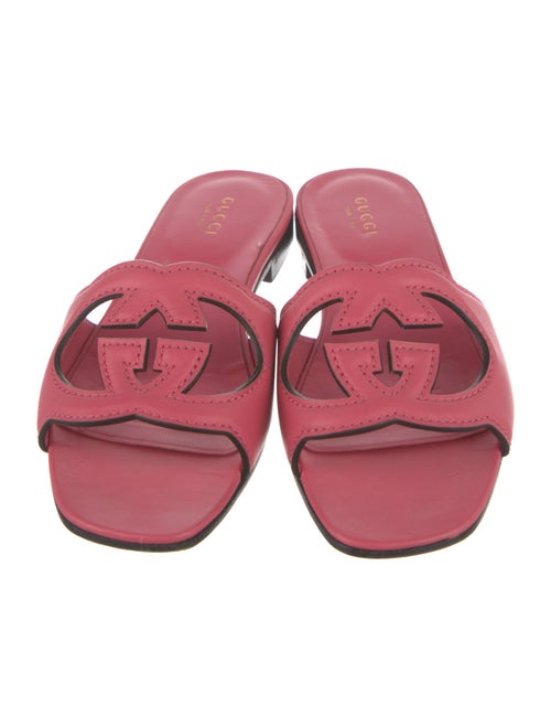 Gucci Interlocking G Logo Leather Slides