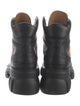 Gucci Web Accent Leather Combat Boots