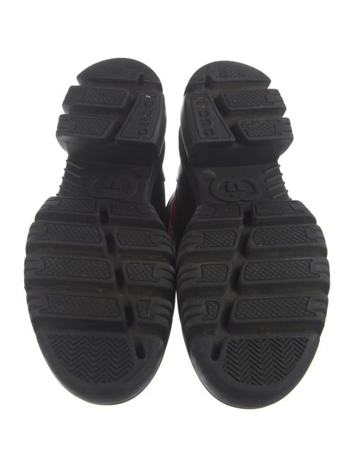 Gucci Web Accent Leather Combat Boots