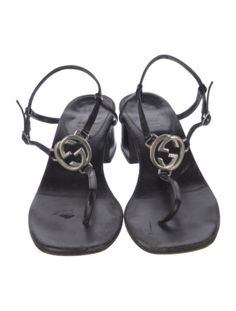 Gucci Leather T-Strap Sandals