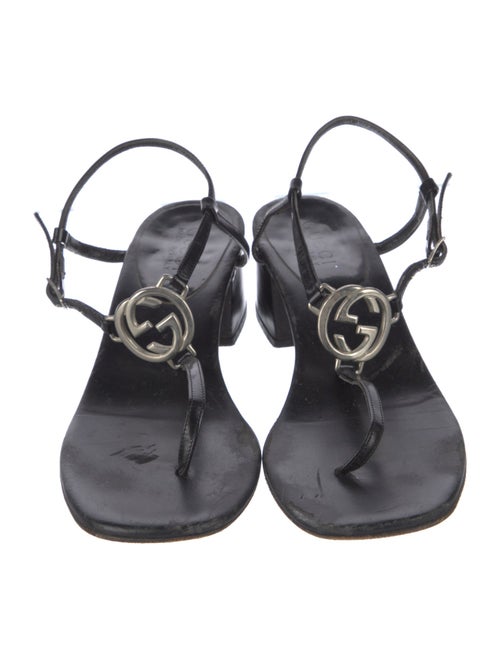 Gucci Leather T-Strap Sandals