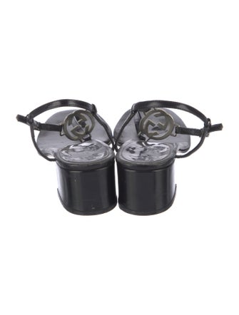 Gucci Leather T-Strap Sandals