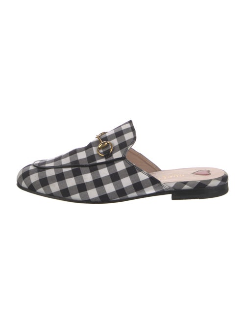 Gucci Horsebit Accent Plaid Print Mules