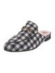 Gucci Horsebit Accent Plaid Print Mules