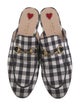 Gucci Horsebit Accent Plaid Print Mules