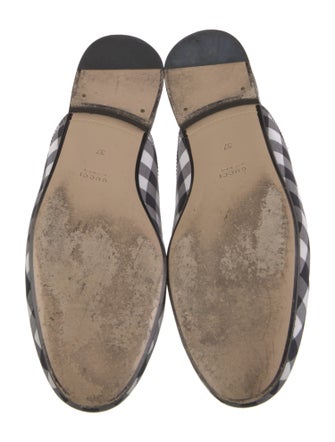 Gucci Horsebit Accent Plaid Print Mules