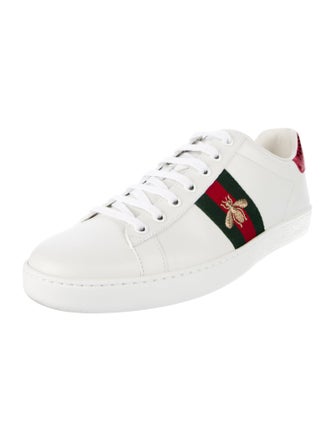Gucci Web Accent Leather Sneakers