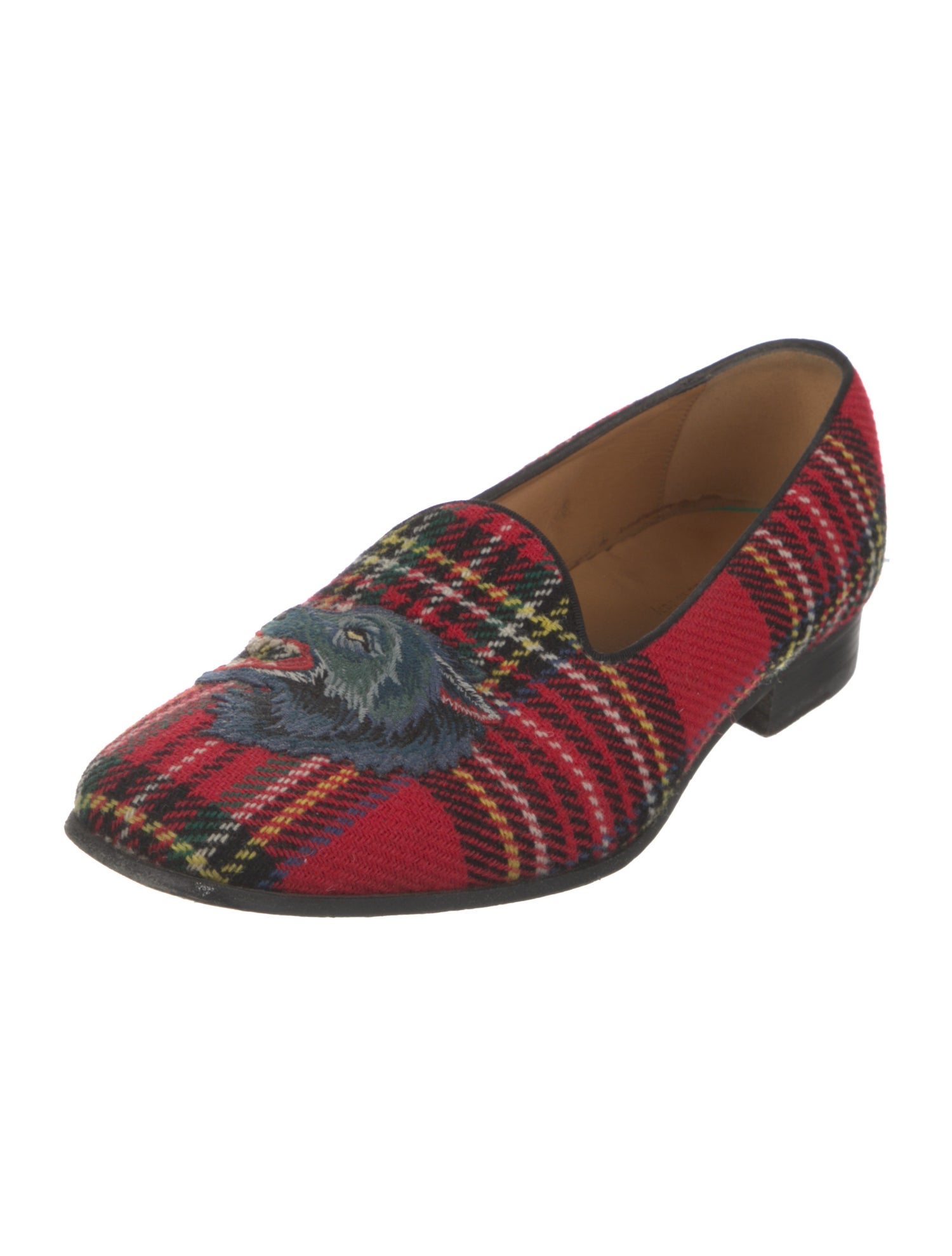 Gucci Canvas Plaid Print Loafers