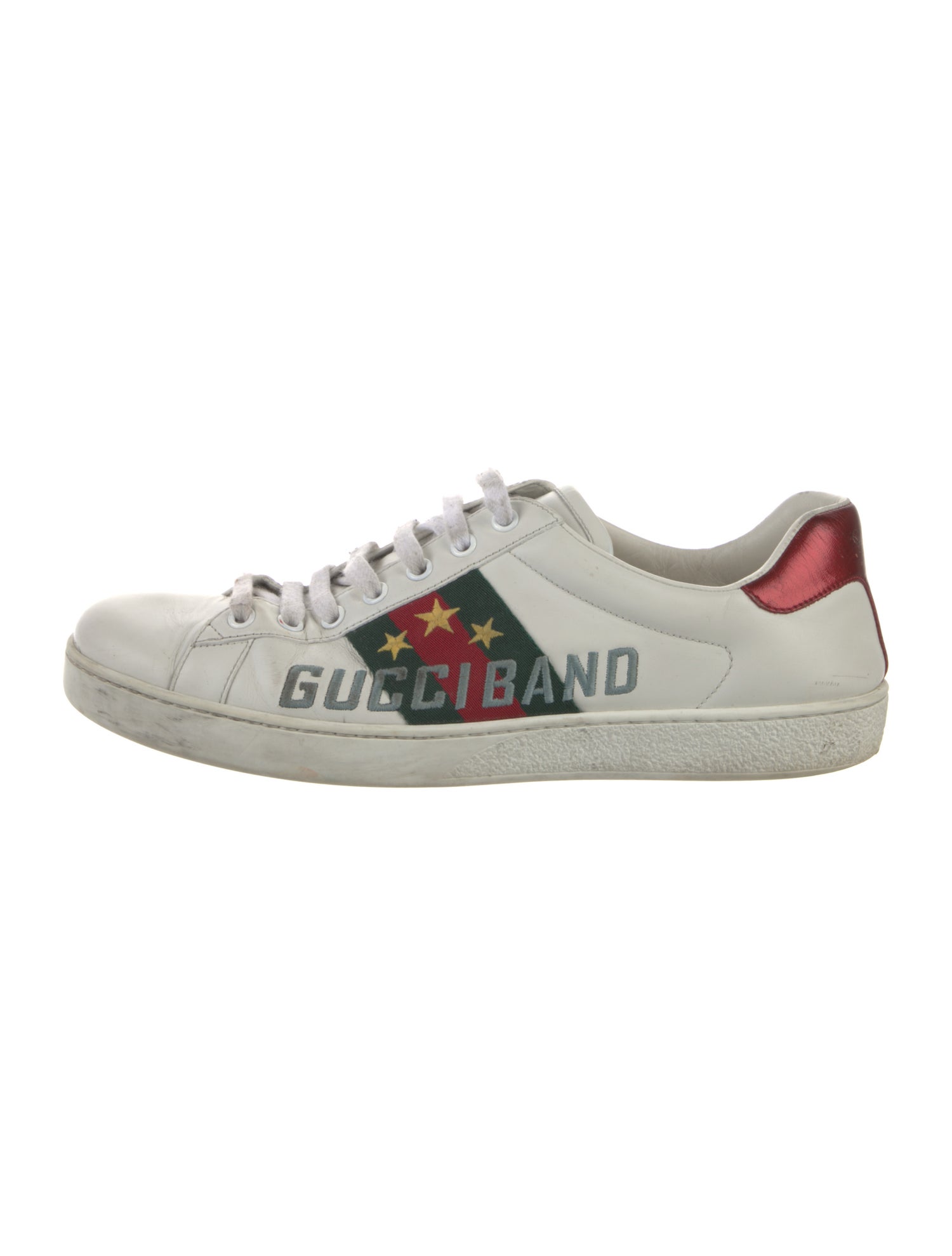 Gucci Web Accent Leather Sneakers