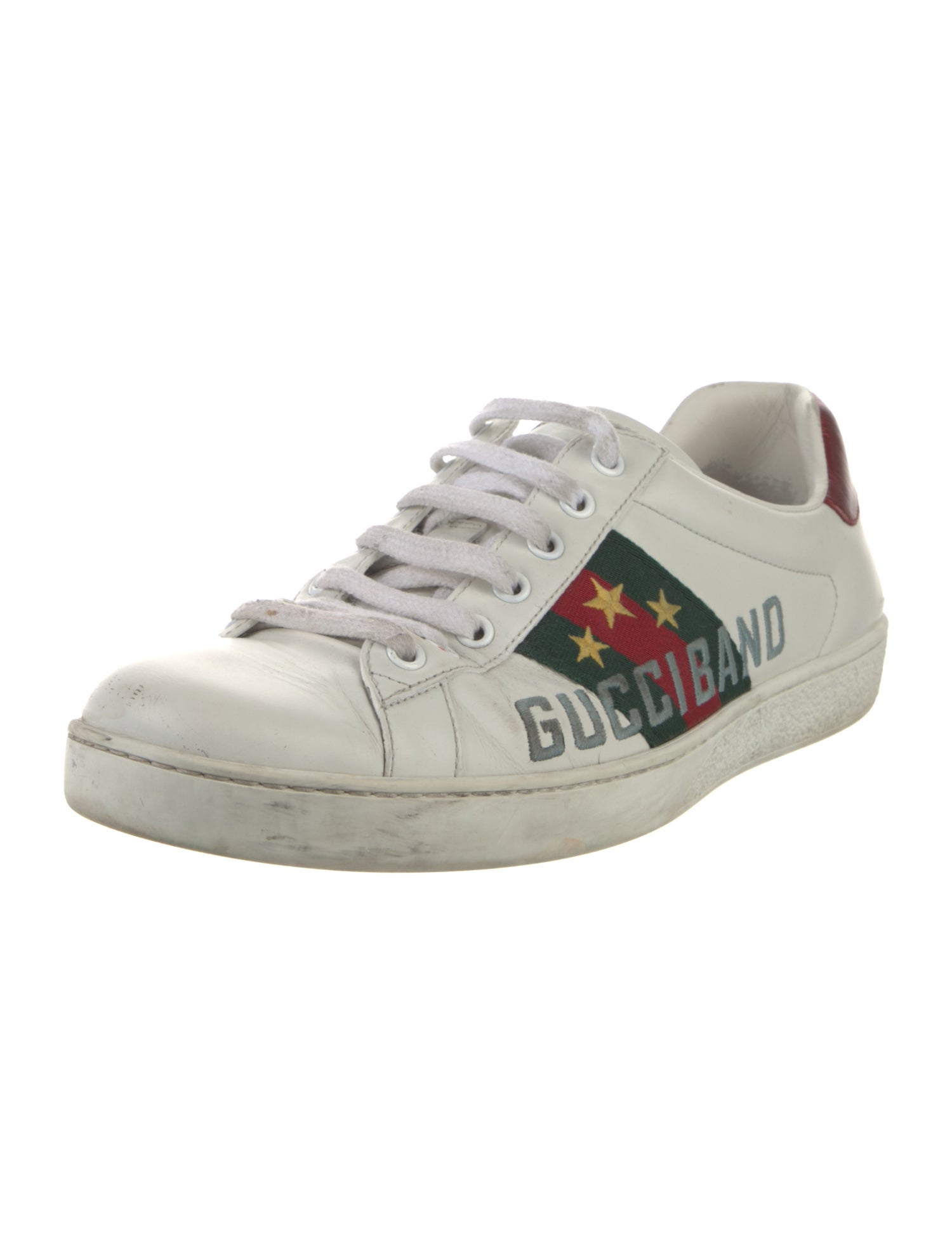 Gucci Web Accent Leather Sneakers