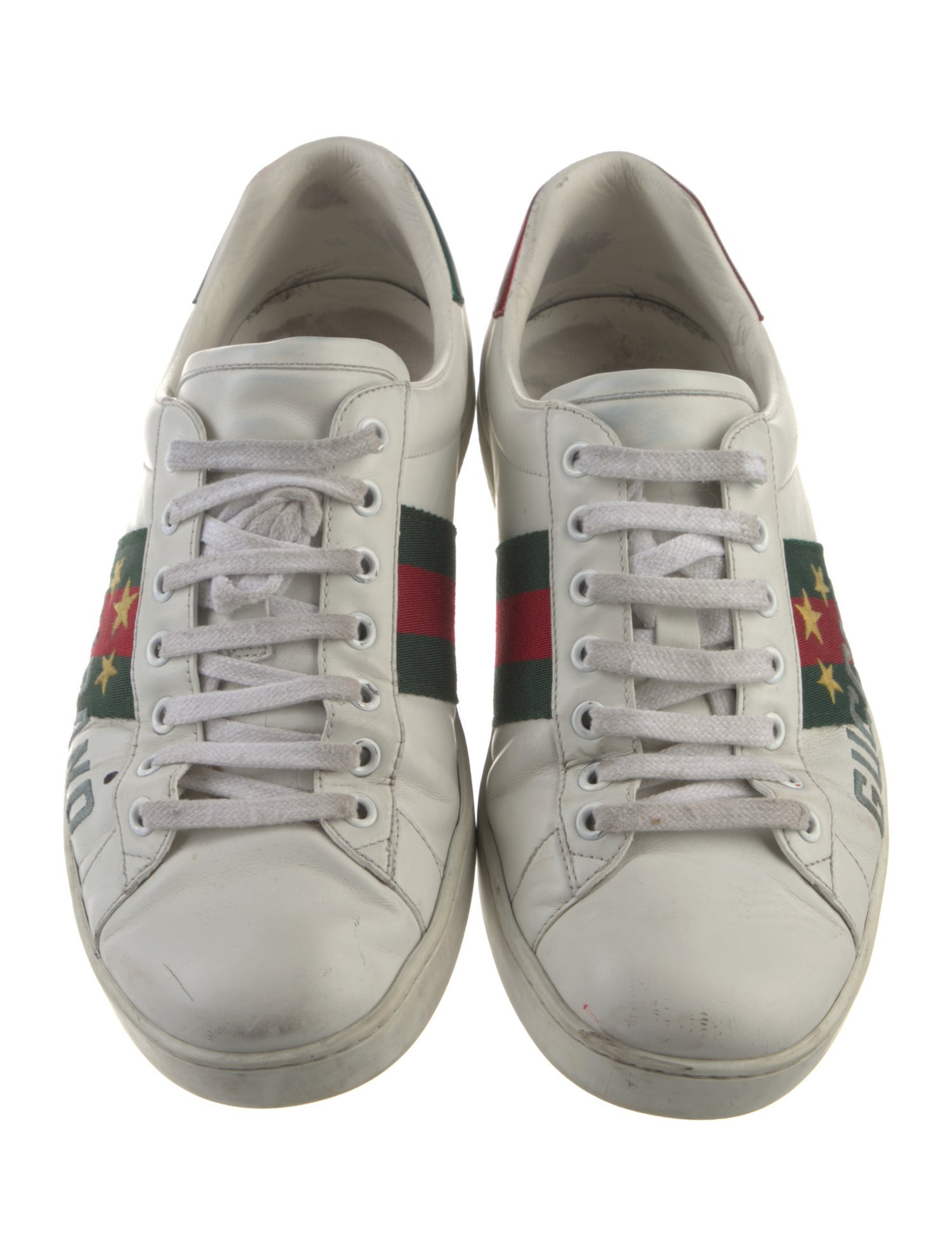 Gucci Web Accent Leather Sneakers