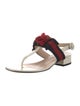 Gucci Sylvie Web Accent Leather T-Strap Sandals