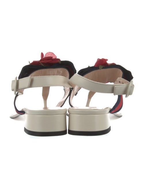 Gucci Sylvie Web Accent Leather T-Strap Sandals