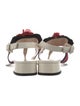 Gucci Sylvie Web Accent Leather T-Strap Sandals