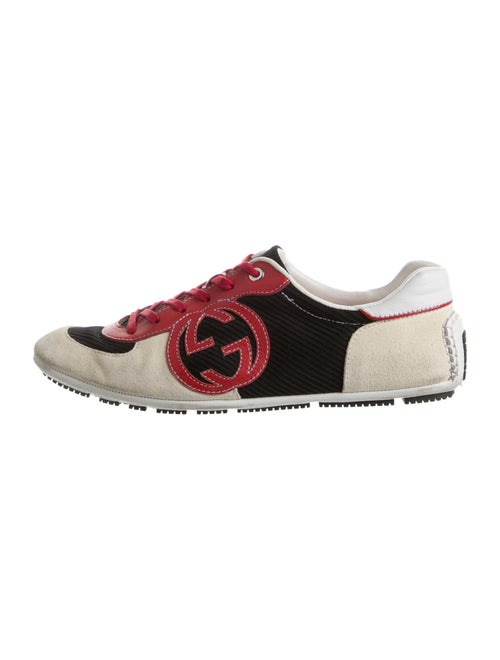Gucci Interlocking G Logo Leather Trim Embellishment Sneakers