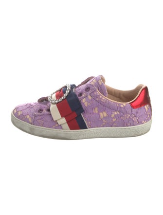Gucci Sylvie Web Accent Lace Sneakers