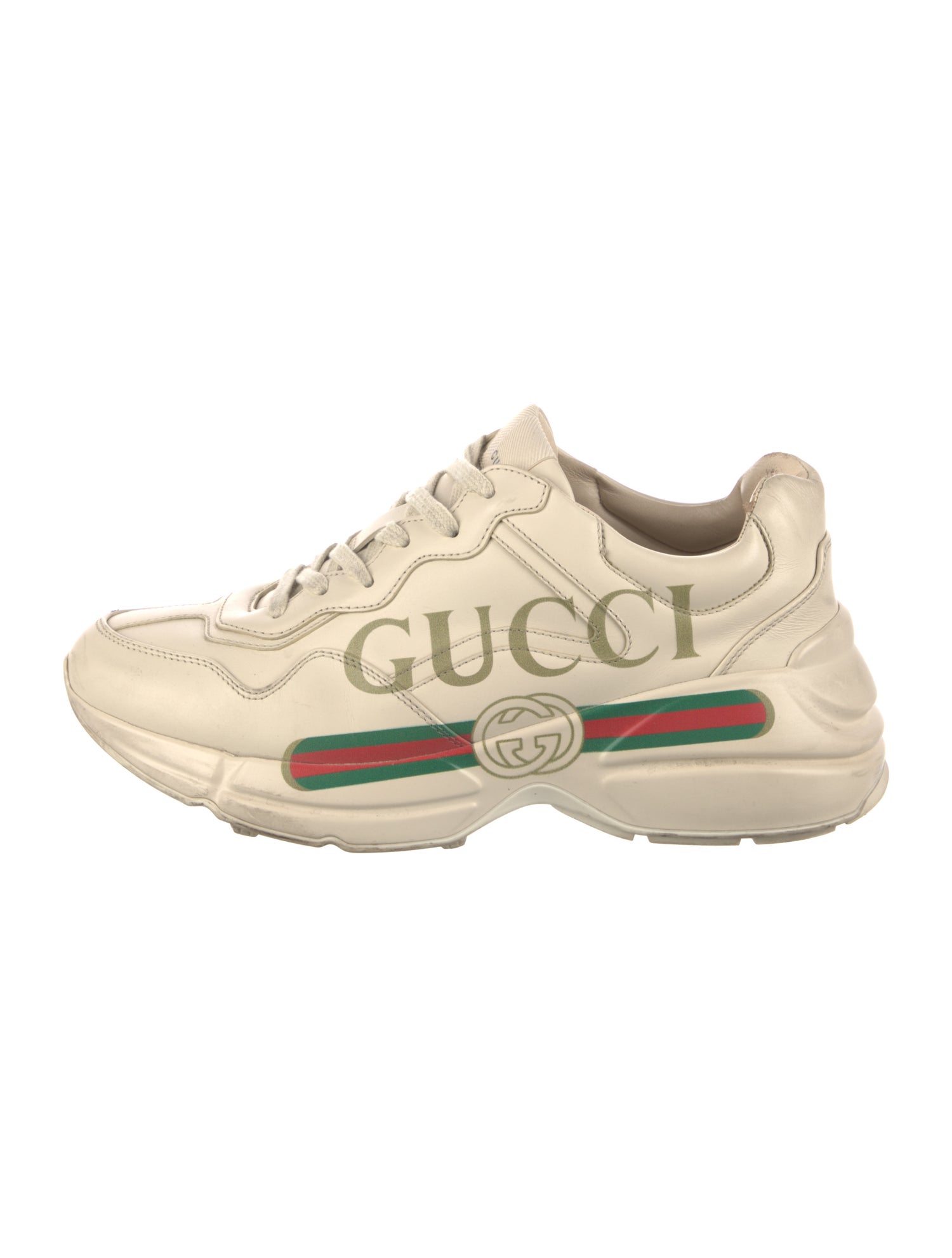 Gucci Web Accent Calfskin Sneakers