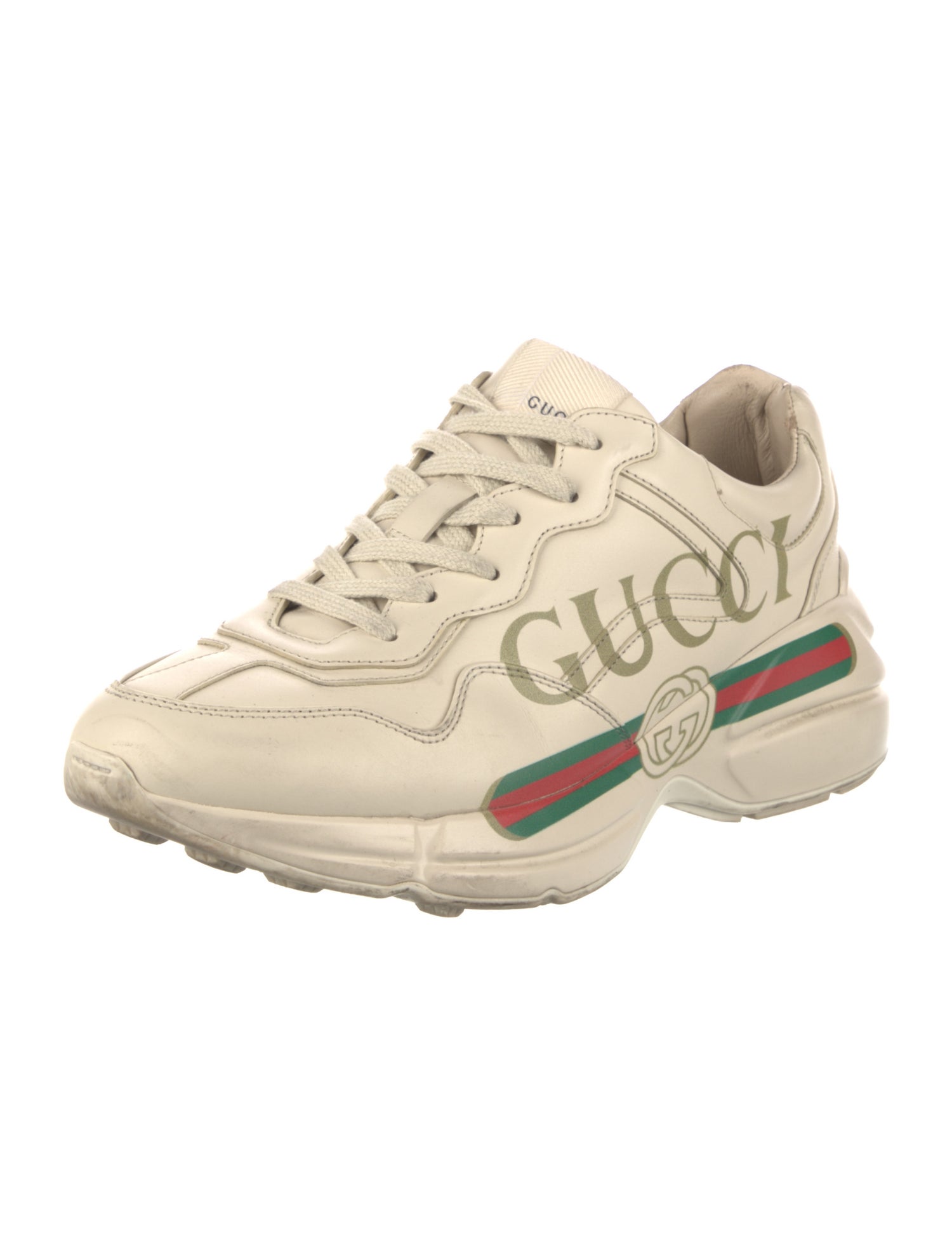 Gucci Web Accent Calfskin Sneakers