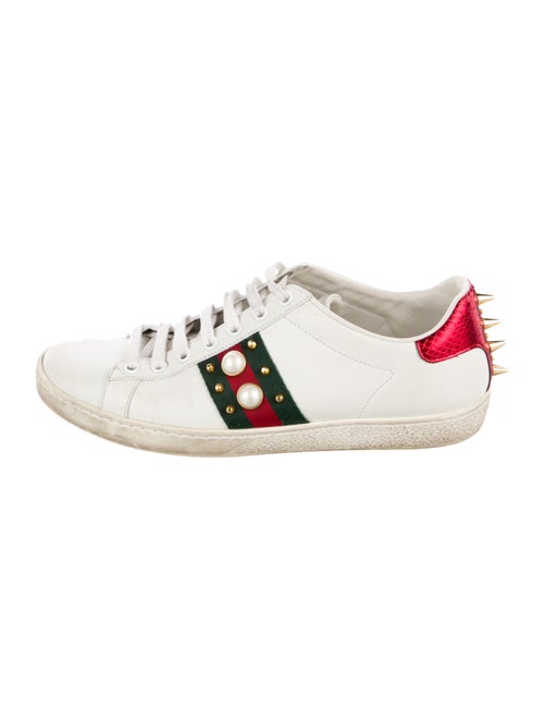 Gucci Web Accent Leather Sneakers