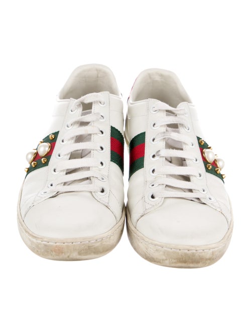 Gucci Web Accent Leather Sneakers